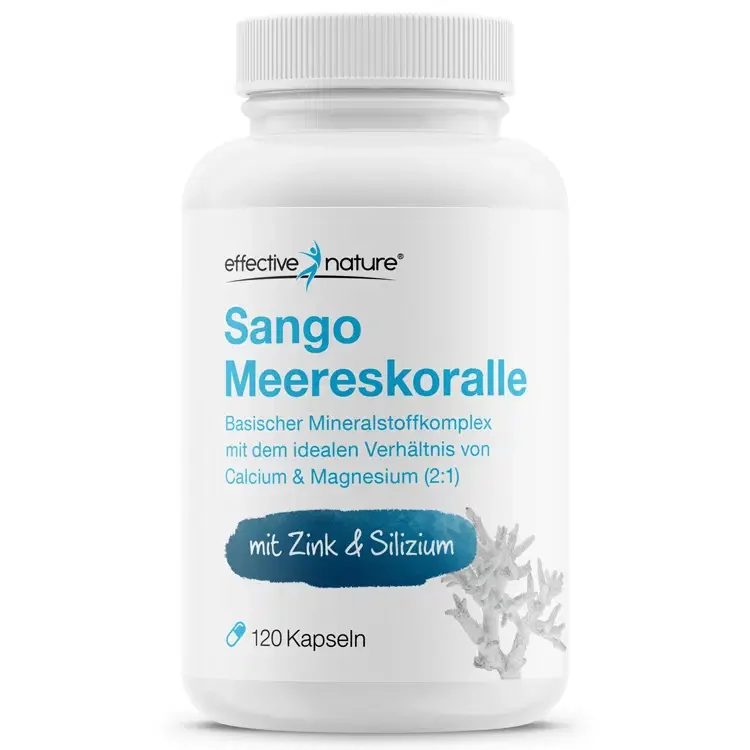 Sango-Meereskoralle mit Zink & Silizium, 120 Kapseln, von Effective Nature